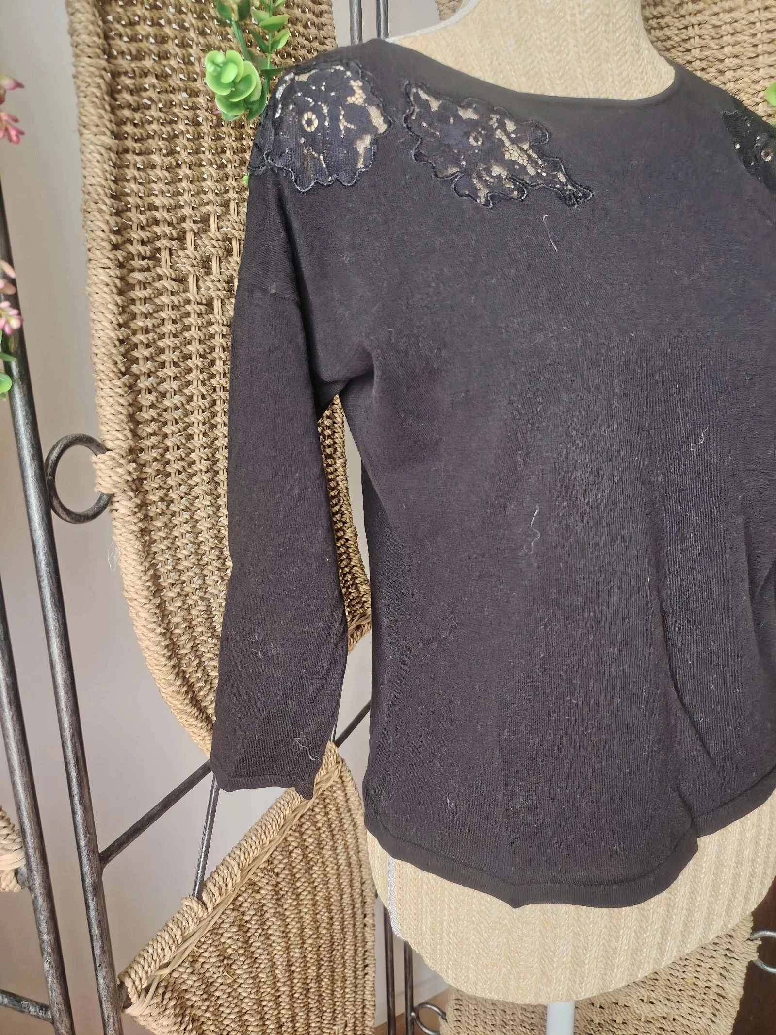 Suéter de encaje negro para mujer talla 34 Kookai – photo 3